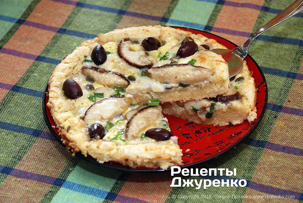 Пошаговый рецепт замечательной закуски - теплый пирог с грибами